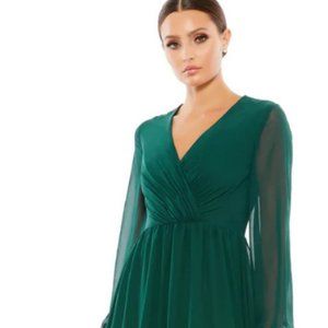 Ieena for Mac Duggal 55637 Surplice Bodice Layered Skirt Dress-Size 14